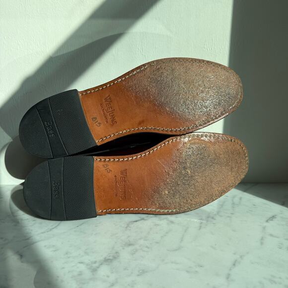 G.H. Bass Weejuns Penny Loafers Burgundy Leather 10.5 EE Wide - Picture 8 of 10